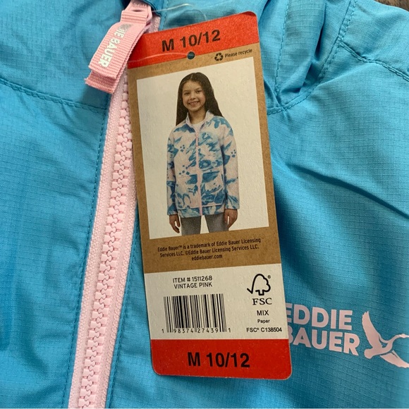 NWT Girl’s Eddie Bauer 3-in-1 Hooded Jacket Medium 10/12 - Picture 6 of 10